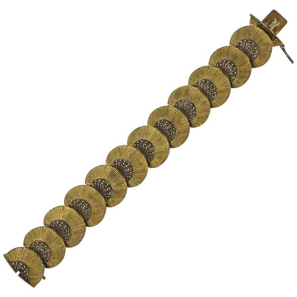 Theodor Fahrner Sterling Silver Gilt Marcasite Bracelet circa 1930s